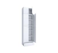 Armoire de bureau Lona (Portes tournantes, dessus et tiroir, blanc, XXL)