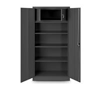 Armoire de Bureau Métallique C001D avec Compartiment Secret Tôle d'acier Revêtement en Poudre 185 cm x 90 cm x 45 cm (Anthracite)