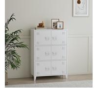 Armoire de bureau métallique Hamina acier 113 x 80 x 40 cm blanc [en.casa] Blanc G