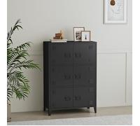 en.casa Armoire métallique de bureau – Casier, portes et étagères – Acier 113x80x40 cm Noir