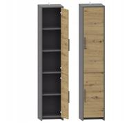 Armoire de Bureau - Meuble de rangement Style contemporain - Artisan/Antracite - 36x35.9x183.5 cm