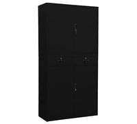 Armoire de Bureau Noir 90x40x180 cm Acier Meuble Rangement Classement vidaXL