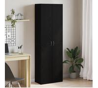 vidaXL - Armoire de bureau Noir chêne 60x32x190 cm - Bois composite