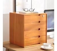 Armoire de bureau rustique en bois massif avec verrou de sécurité 3 pièces pour accessoires et documents de bureau