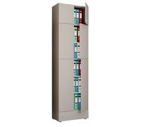 Armoire de bureau VCM XXL à 5 compartiments avec rehausse et tiroir | Armoire de classement moderne à portes battantes | Dimensions env. H. 240 x L. 70 x P. 39 cm - Lona 5 compartiments