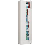 Armoire de bureau VCM XXL à 5 compartiments avec rehausse et tiroir | Armoire de classement moderne à portes battantes | Dimensions env. H. 240 x L. 70 x P. 39 cm - Lona 5 compartiments