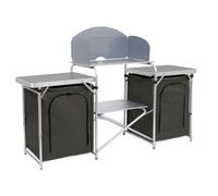 Armoire de camping CampFeuer, 171 x 48 x 111 cm, armoire pliante avec protection contre les éclaboussures, étagères et compartiments de rangement
