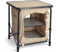 Armoire de camping pliable avec sac de transport - env. 48 x 48 x 53 cm - Couleur : beige / noir