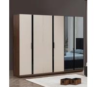 Armoire de chambre à coucher Armoire en bois Beige Moderne Grande