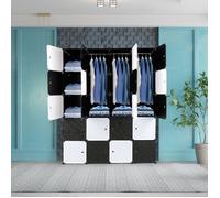 Armoire de Chambre à rangement - ALIGHTUP - DIY 20 Cubes 5 étages - Blanc et Noir