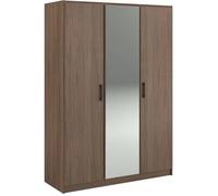 Armoire de chambre - AZUKA - Orme torréfié - 3 portes - Style contemporain - 139 x 52 x 197 cm