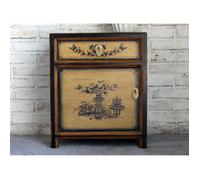 Armoire de chambre de style asiatique, petite armoire de nuit oriental, Table de chevet chinois, petite commode de nuit vintage