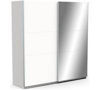 Armoire de chambre - DEMEYERE - GHOST - 2 portes coulissantes - Blanc mat - Avec miroir