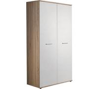Armoire de chambre d'enfant design couleur chêne et blanc avec 2 portes battantes, collection DENVER.