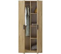 Armoire de chambre Eiselfing 1 penderie et 4 étagères MDF 176 x 80 x 52 cm effet chêne