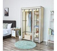 Armoire de chambre en tissu beige - OUI - Grande capacité - Protection anti-poussière