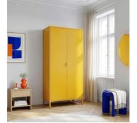 Armoire de chambre Esteli 170 x 80 x 45 cm acier jaune