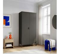 Armoire de chambre Esteli 170 x 80 x 45 cm acier noir