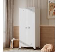 Armoire de chambre Hankasalmi acier 180 x 90 x 40 cm blanc
