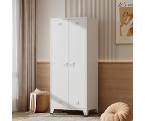 Armoire de chambre Hankasalmi acier 180 x 90 x 40 cm blanc