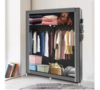 Armoire de chambre HOMEWELL - Gris - Grande capacité - PENDERIE SOUPLE - 108*45*170cm