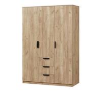 Armoire de chambre - Moderne - 3 portes - 2 penderies - 4 étagères - 3 tiroirs - MDF