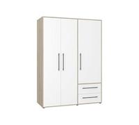 Armoire - Chêne Sonoma / Blanc mat - 3 portes - L144,4 x P58,8 x H200cm - MOKKARIS
