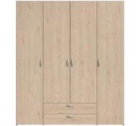 Armoire de chambre PARISOT VARIA chêne blanc 4 portes battantes Chêne et blanc G