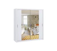 Armoire de chambre - Providence - G108 - Portes glissantes - Miroir - Blanc