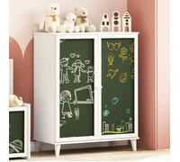 Cabinet avec deux portes et façade en tableau noir ROROS Buffet Moderne vidaXL v