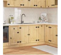 vidaXL Armoire de cuisine Miel 80×46×81,5 cm Pin massif – pieds réglables, rangement spacieux
