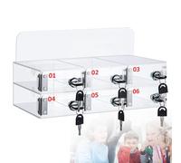 Armoire de chargement pour téléphone portable en acrylique transparent avec porte sécurisée, rangement élégant à 6 emplacements pour écoles, usines et institutions