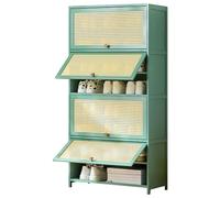 Armoire de Chaussures de rotin Moderne du Milieu du siècle avec Porte-Rangement en Bambou à 4 Niveaux pour Le Couloir d'entrée de la Chambre à Coucher économisant Un Support de Chaussures Debout