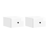 Armoire de chevet suspendue blanche haute brillance 2 pièces avec tiroir et étagère, table de chevet compacte pour chambre à coucher, conception durable, design élégant