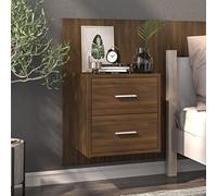 Armoire de chevet suspendue en chêne brun pour chambre à coucher, armoire murale en bois multifonctionnelle pour ranger des livres et des ornements, facile à nettoyer.