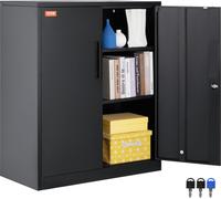 Armoire de classement à 3 étages VEVOR Conteneur d'appoint avec 2 portes magnétiques, capacité de charge de 90,72 kg par étagère, armoire de stockage verrouillable, armoire métallique avec 3 clés, pou