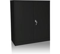 hjh OFFICE Armoire de Stockage Color AS 105 Noir Armoire métallique Polyvalente, Armoire de Bureau verrouillable, 743034