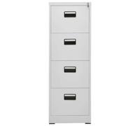 Armoire de classement en acier avec serrure et 2 tiroirs Gris clair 46 x 62 | Acier, facile à nettoyer, rail de suspension amovible, légal et A4, guides à roulement à billes en trois parties