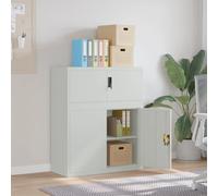 Armoire de classement en acier avec serrure - Gris clair - 90 x 40 x 110 cm - Offre un espace de rangement pour les employés, les familles, les bureaux, les écoles, les enfants