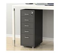 Armoire de classement en métal avec 5 tiroirs pour documents juridiques/A4 verrouillable sous le bureau, entièrement assemblée, modèle C, construction en acier durable de 1,4 mm
