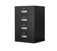 Armoire de classement en métal avec verrou étagères réglables 4 tiroirs pour rangement de bureau à domicile Noir