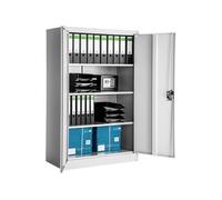 Tectake Armoire métallique à dossiers 4 niveaux 140x90x40cm - gris