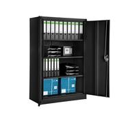 Tectake Armoire métallique à dossiers 4 niveaux 140x90x40cm - noir