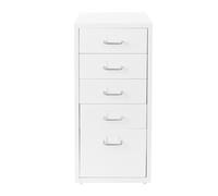 Armoire de classement mobile avec 5 tiroirs - Blanc - Organisateur de fichiers à roulettes - Pour cuisines, chambres, salons, bureaux, salles d'études - 28 x 41 x 69 cm