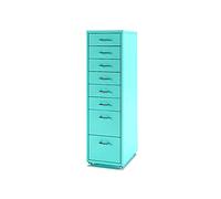 Armoire de classement mobile colorée en métal avec 8 tiroirs sur roulettes - Bureau bleu pour des solutions de rangement efficaces et de gestion de l'espace de travail