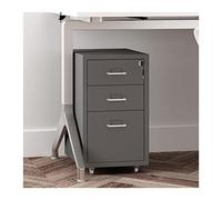 Armoire de classement mobile en métal à 3 tiroirs avec serrure à roulettes, solution de rangement pour la maison, le bureau et l'étude, organiseur de fichiers compact sous le bureau sécurisé et