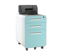 Armoire de classement mobile en métal avec 3 tiroirs verrouillables et roulettes - Solution de rangement verticale pour bureau - Sécurité pour la maison et le bureau - Design anti-basculement
