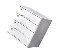 Armoire de classement plate en bois massif avec tiroirs verrouillables Blanc 1/2/3/4 niveaux Solution de rangement de bureau Design moderne Durable Multifonctionnel Parfait pour la maison et le bureau