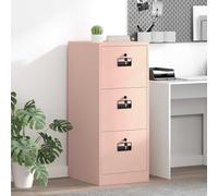 Armoire de classement rose 44 x 50 x 106,5 cm en acier froid | Avec serrure à cylindre, étagères extensibles, style industriel, pour bureau et étude