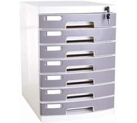 Armoire de classement verrouillable multicolore à 7 tiroirs - Solution de stockage de données sécurisée pour la maison, le bureau et la bibliothèque - Taille compacte - 29,5 x 39,4 x 32,5 cm